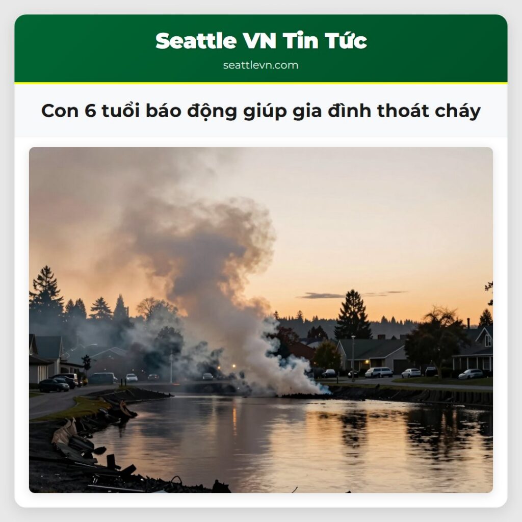 Con 6 tuổi báo động giúp gia đình thoát cháy