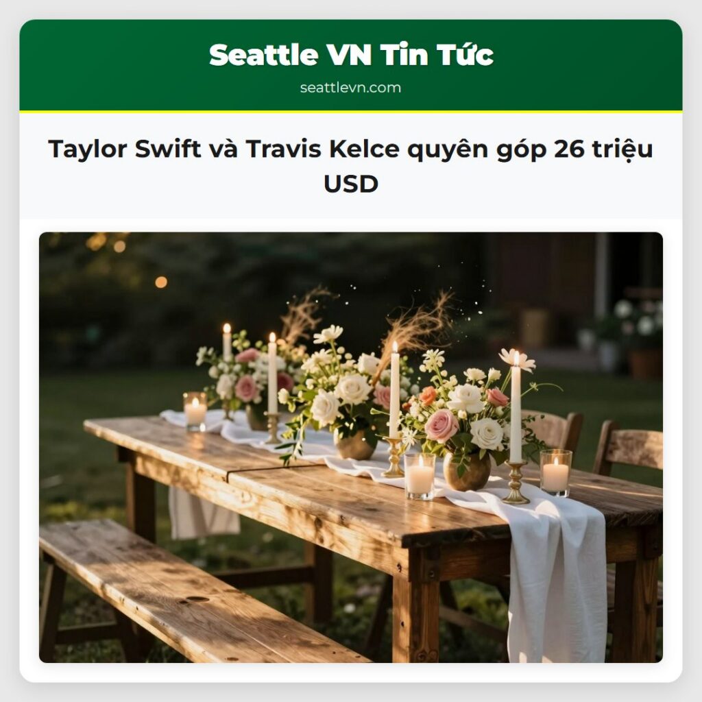 Taylor Swift và Travis Kelce quyên góp 26 triệu