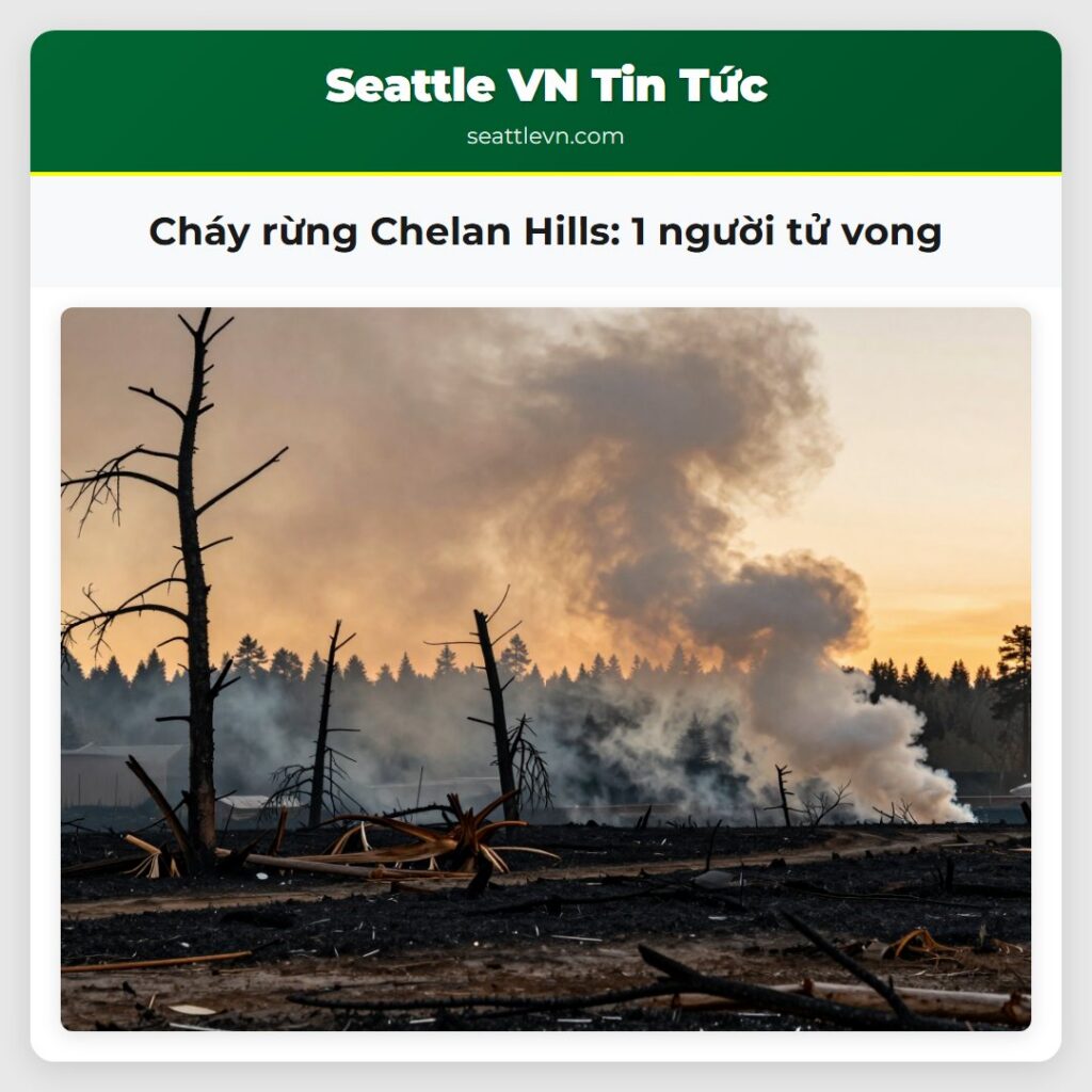 Cháy rừng Chelan Hills: 1 người tử vong