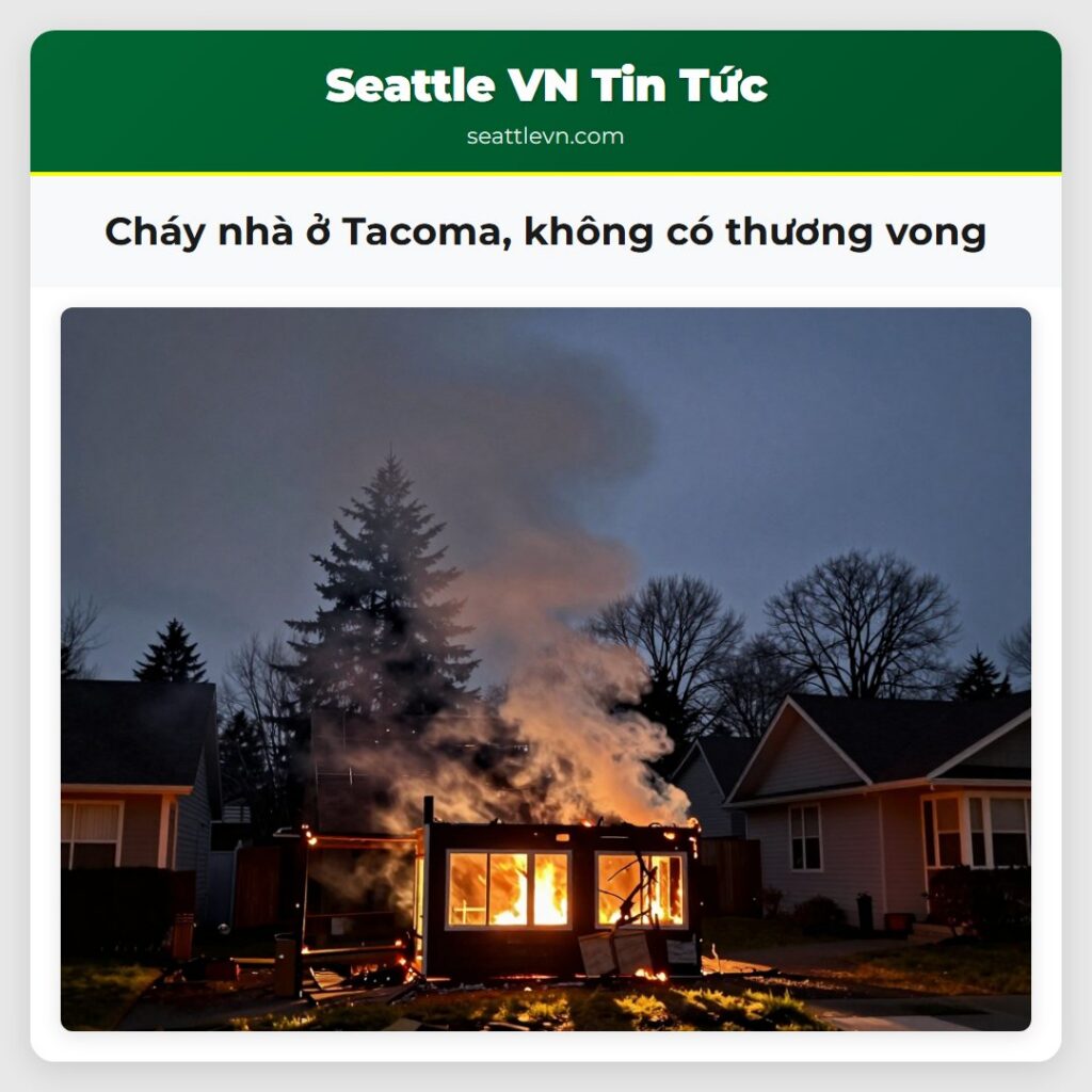 Cháy nhà ở Tacoma, không có thương vong