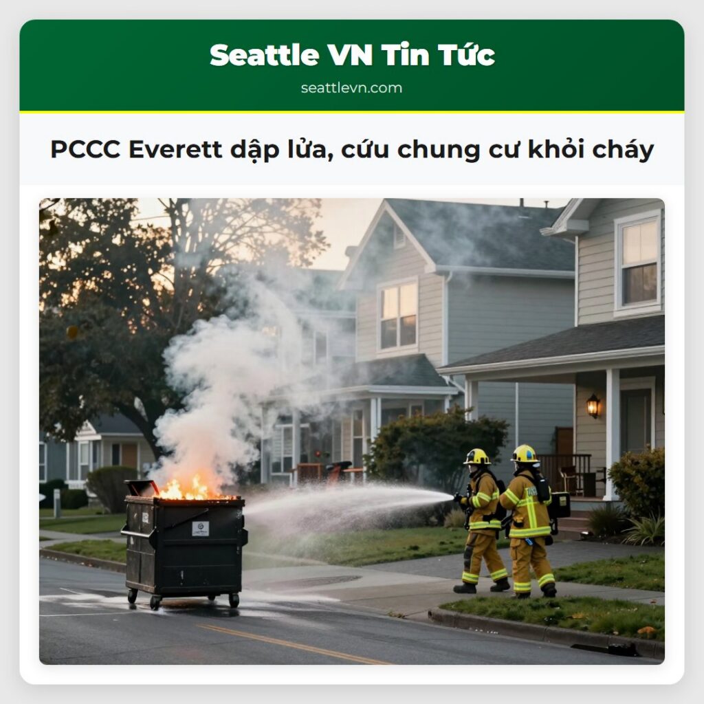 PCCC Everett dập lửa, cứu chung cư khỏi cháy