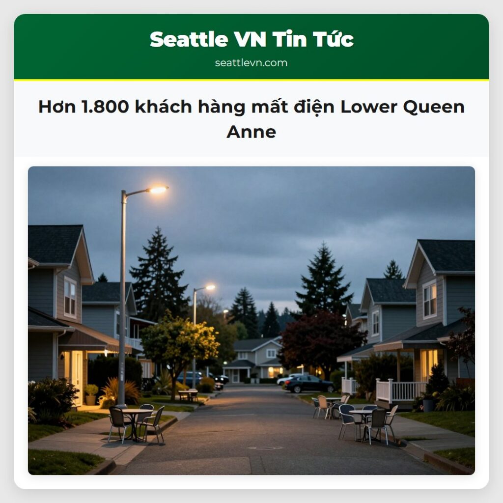 Hơn 1.800 khách hàng mất điện Lower Queen Anne