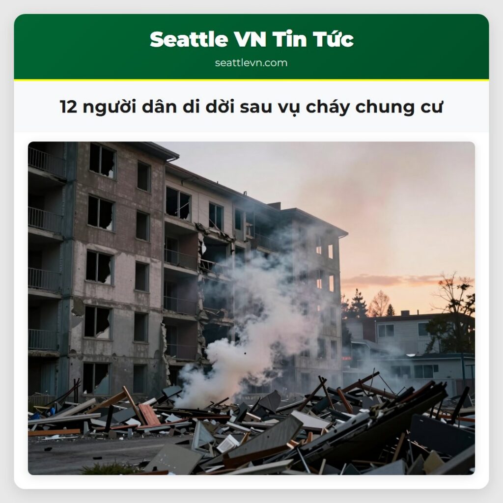 12 người dân di dời sau vụ cháy chung cư