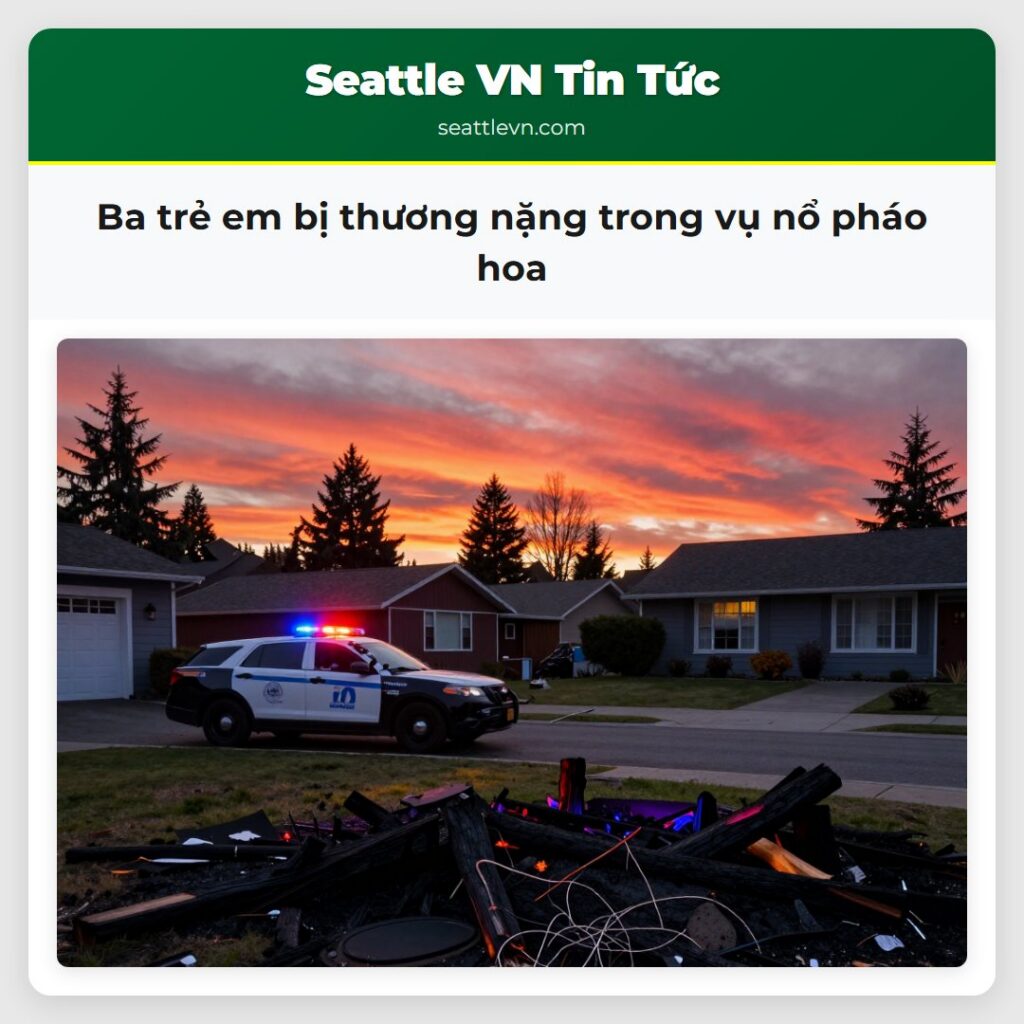 Ba trẻ em bị thương nặng trong vụ nổ pháo hoa