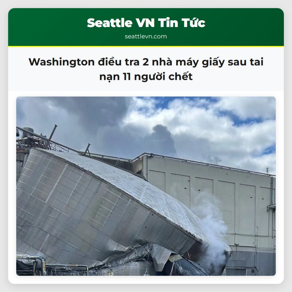 Washington điều tra 2 nhà máy giấy sau tai nạn 11