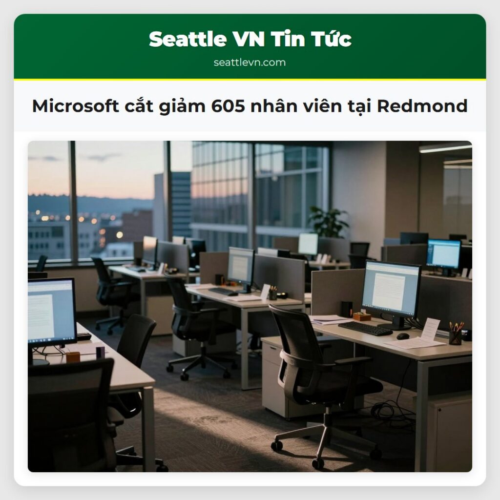 Microsoft cắt giảm 605 nhân viên tại Redmond