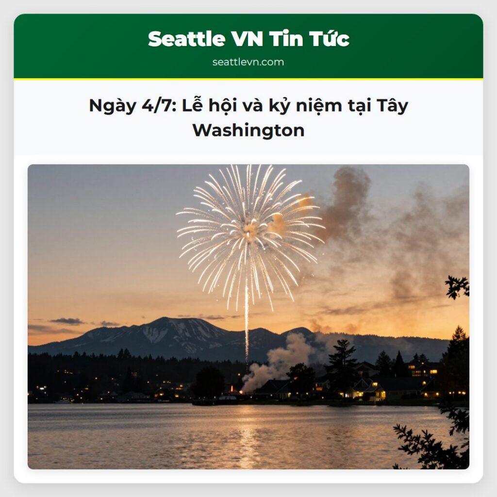 Ngày 4/7: Lễ hội và kỷ niệm tại Tây Washington