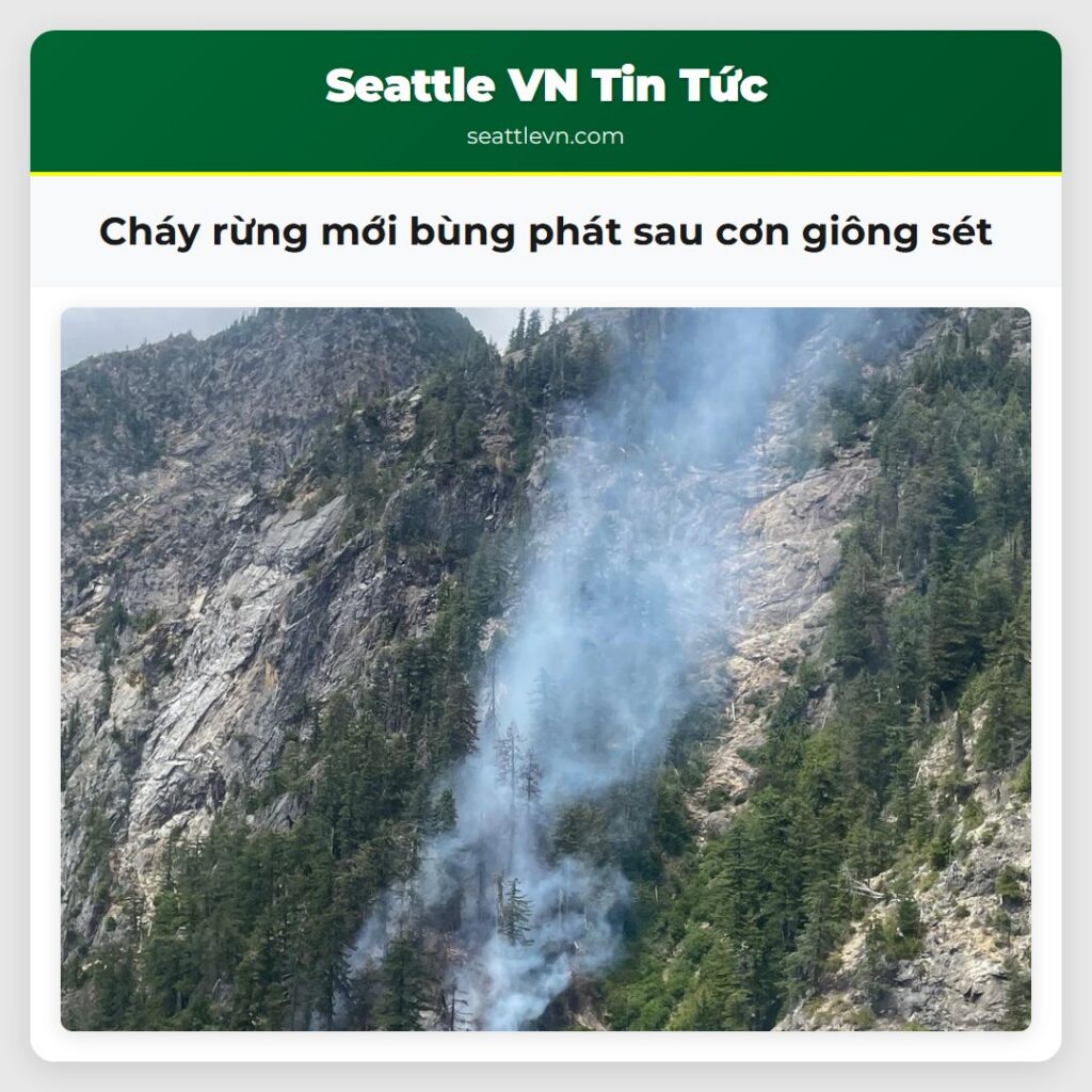 Cháy rừng mới bùng phát sau cơn giông sét