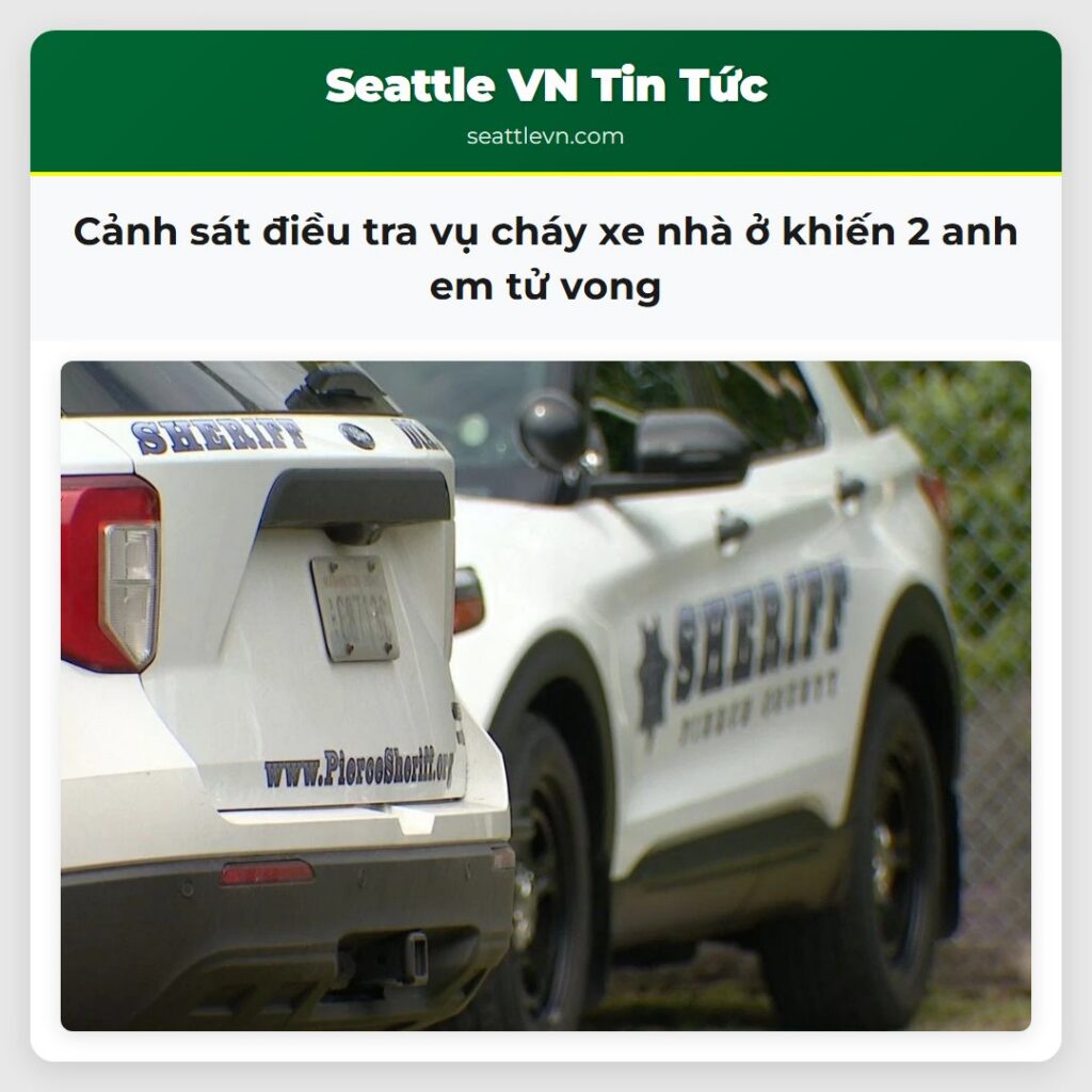 Cảnh sát điều tra vụ cháy xe nhà ở khiến 2 anh em