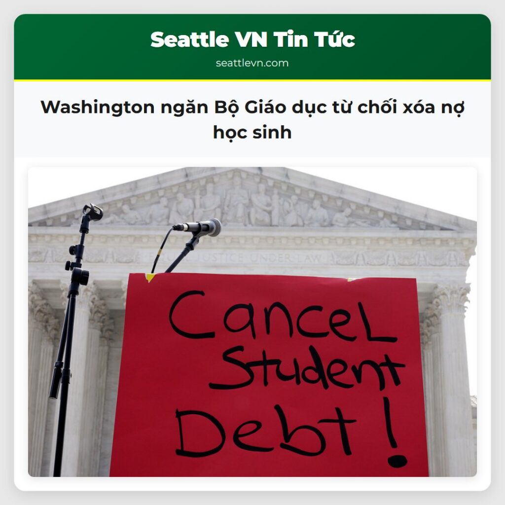 Washington ngăn Bộ Giáo dục từ chối xóa nợ học