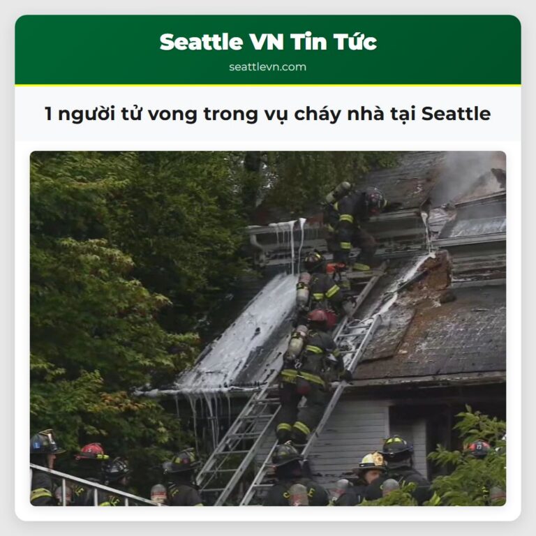 1 người tử vong trong vụ cháy nhà tại Seattle
