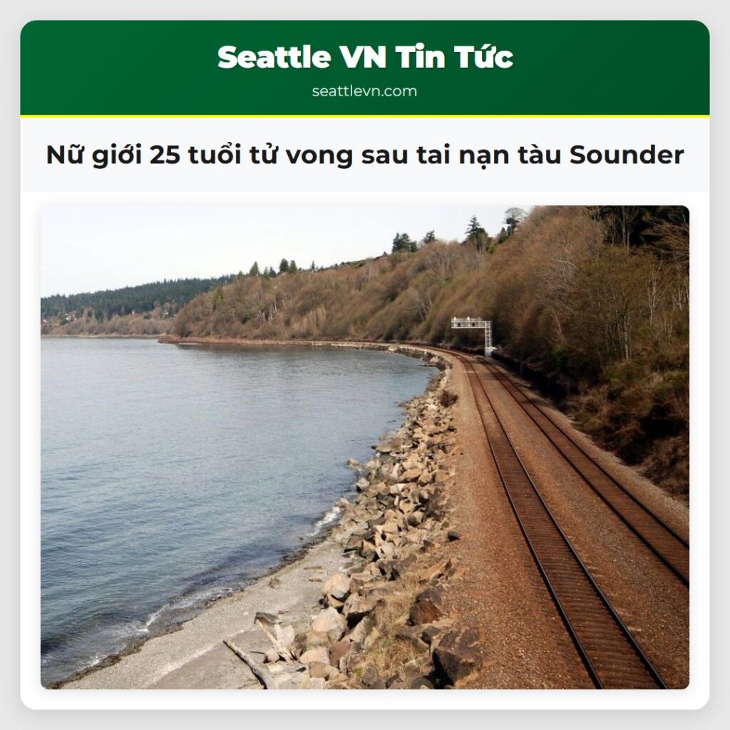 Nữ giới 25 tuổi tử vong sau tai nạn tàu Sounder