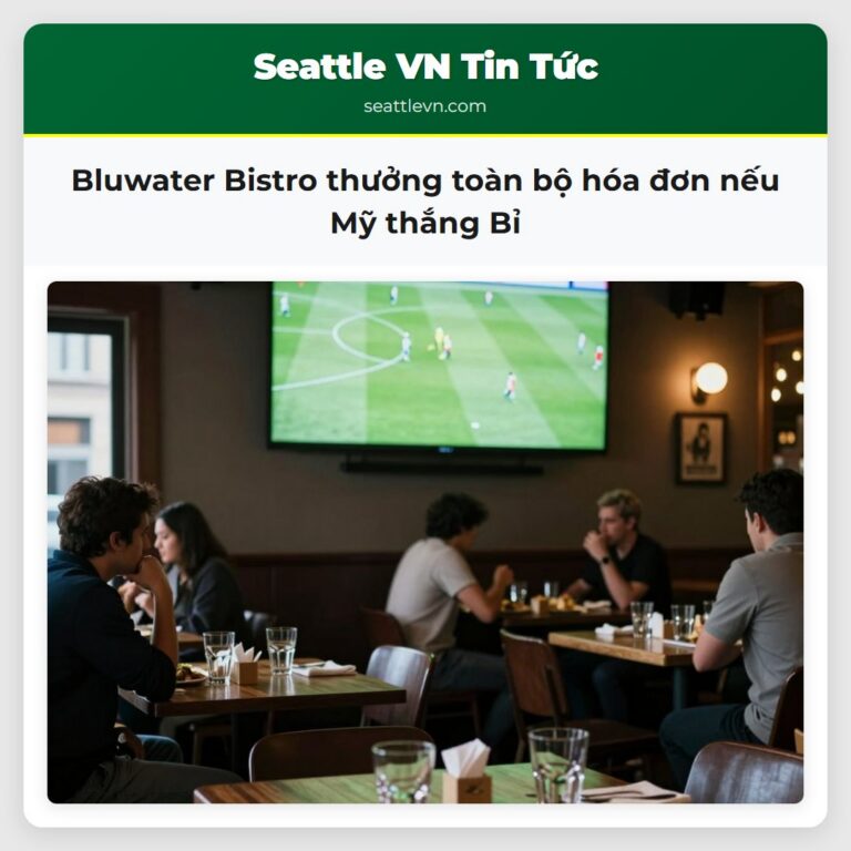 Bluwater Bistro thưởng toàn bộ hóa đơn nếu Mỹ thắng Bỉ