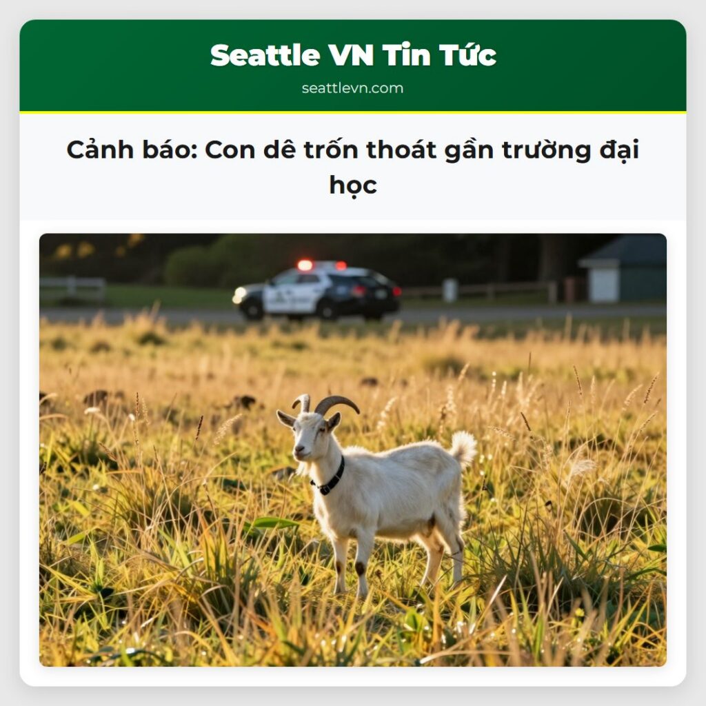 Cảnh báo: Con dê trốn thoát gần trường đại học