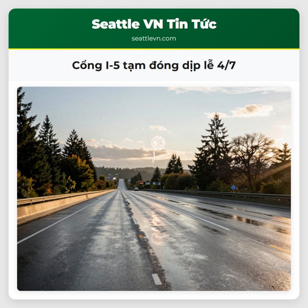 Cổng I-5 tạm đóng dịp lễ 4/7